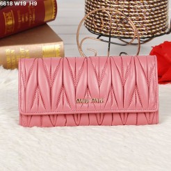 Miu Miu Matelasse Watermelon Red Original Leather Snap Wallet