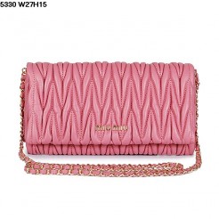 Miu Miu Pink Lambskin Leather Shoulder Bag
