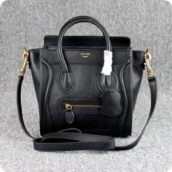 Celine Small Luggage Tote Black Leather Bags