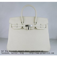 Hermes Birkin 35cm Togo leather Handbags beige silver