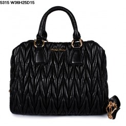 Miu Miu Black Lambskin Leather Top-handle Bag