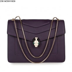 Bvlgari Serpenti GM Bag Calfskin Leather in Purple