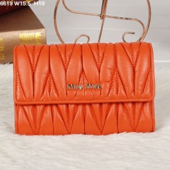 Miu Miu Matelasse Orange Original Leather Flap Wallet