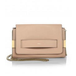 Chloe Elle Medium Clutch with Chain Nude