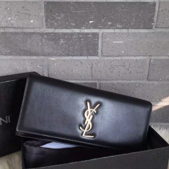 Yves Saint Laurent Black Classic Monogramme Clutch Bag