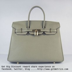 Hermes Birkin 35cm Togo leather Handbags dark grey golden