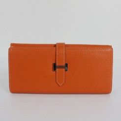 Hermes Wallet H514 Wallet Lambskin Orange