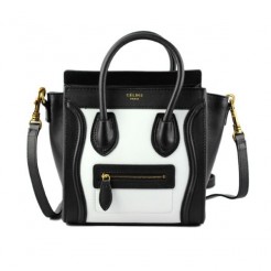 Celine Small Luggage Tote Black White Bags