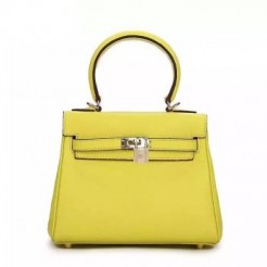 Hermes Kelly 25cm Togo Leather Bag Lemon Yellow Gold