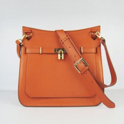 Hermes Leather Shoulder bag H6508 orange golden