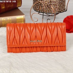 Miu Miu Matelasse Orange Original Leather Snap Wallet