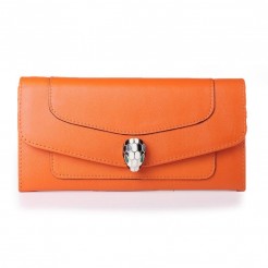 Bvlgari Serpenti Original Leather Wallet Orange 201302