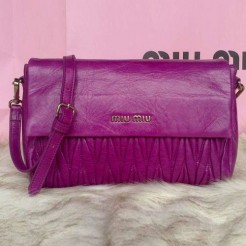 Miu Miu Pressed Matelasse Nappa leather Shoulder Bag RP0350 Purple