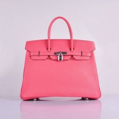 Hermes Birkin 35cm Togo leather Handbags Lip Pink Silver