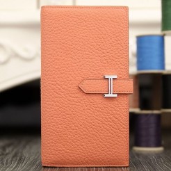 Hermes Bearn Gusset Wallet In Crevettle Leather