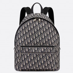 Dior Black Oblique Canvas Backpack