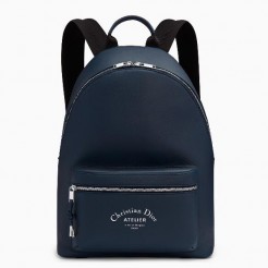 Dior Rider Rucksack Backpack In Navy Blue Calfskin
