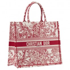 Dior Book Tote Bag In Hydrangea Flowers Embroidered Canvas