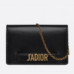 Dior Black JAdior Wallet On Chain Pouch