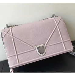 Dior Diorama Flap Bag In Light Pink Grained Calfskin