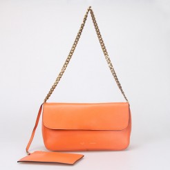 Celine Gourmette Ferrari Leather Shoulder Bag Orange 88041