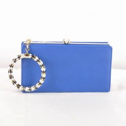 Bvlgari Serpenti Original Leather Framed Pochette Blue 82121