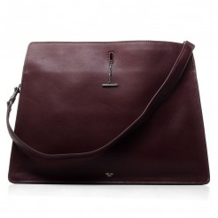 Celine Original Leather Shoulder Bag Wine Red 3355