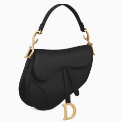 Dior Saddle Bag In Black Grained Calfskin