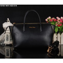 Miu Miu Black Leather Top Handle Bag