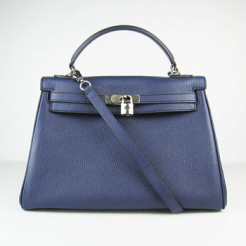 Hermes Kelly 32cm Togo leather 6108 dark blue silver