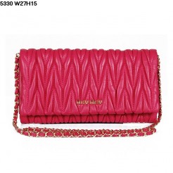 Miu Miu Red Lambskin Leather Shoulder Bag