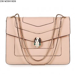 Bvlgari Serpenti GM Bag Calfskin Leather in Pink