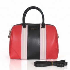 Givenchy Lucrezia Small Boston Bag Red/Pink/Black Leather 1112S