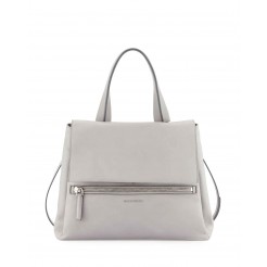 Givenchy Pandora Pure Medium Calf Leather Satchel Bag Gray