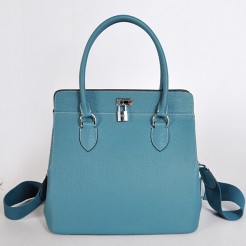 Hermes Toolbox H8688 Ladies 2way Blue Handbag