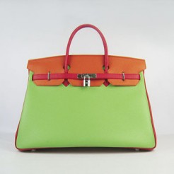 Hermes Birkin 35CM Togo Leather Handbags 6099 red/orange/green s