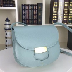 Celine Small Trotteur Bag In Jade Grained Calfskin