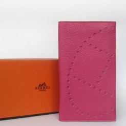 Hermes Wallet H2007 Ladies Cow Leather Pink