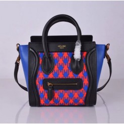 Celine Small Luggage Tote Black Houndstooth