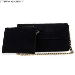 Celine Gourmette Suede Leather Shoulder Bag Black 371648