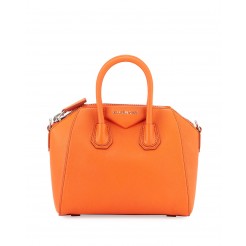 Givenchy Antigona Mini Goatskin Satchel Bag Orange