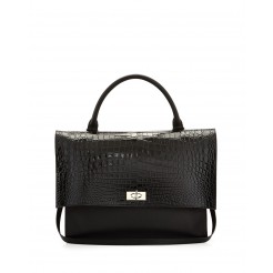 Givenchy Shark Medium Stamped Crocodile Bag Black