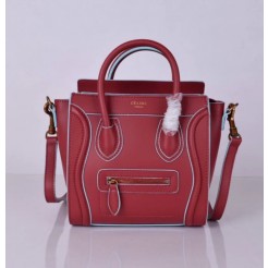 Celine Small Luggage Tote Red Blue 20cm Bag