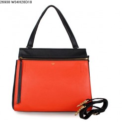 Celine EDGE Calfskin Leather Bag Orange/Black 26938