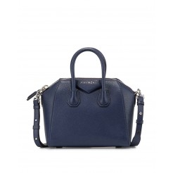 Givenchy Antigona Mini Leather Satchel Bag Dark Blue