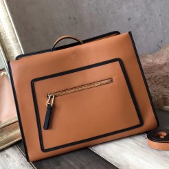 Fendi Medium Runaway Tote Bag In Camarel Calfskin