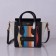 Celine Small Luggage Tote Black Rainbow Stripe