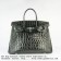 Hermes Birkin 35cm Crocodile big Veins Handbags black silver