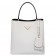 Prada White Saffiano North South Double Medium Bag