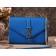 Yves Saint Laurent Small Monogramme Satchel Blue Grain Textured Matelasse Leather